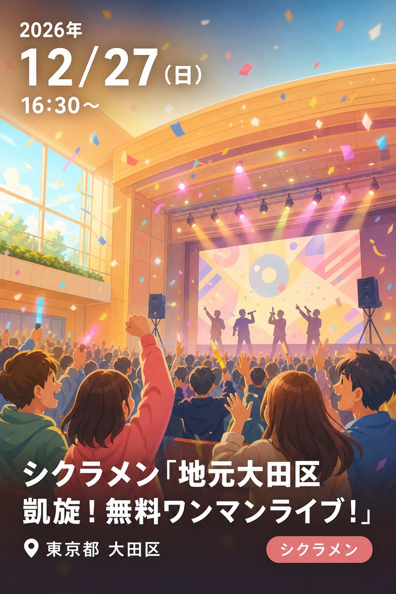 シクラメン「地元大田区凱旋！無料ワンマンライブ！」