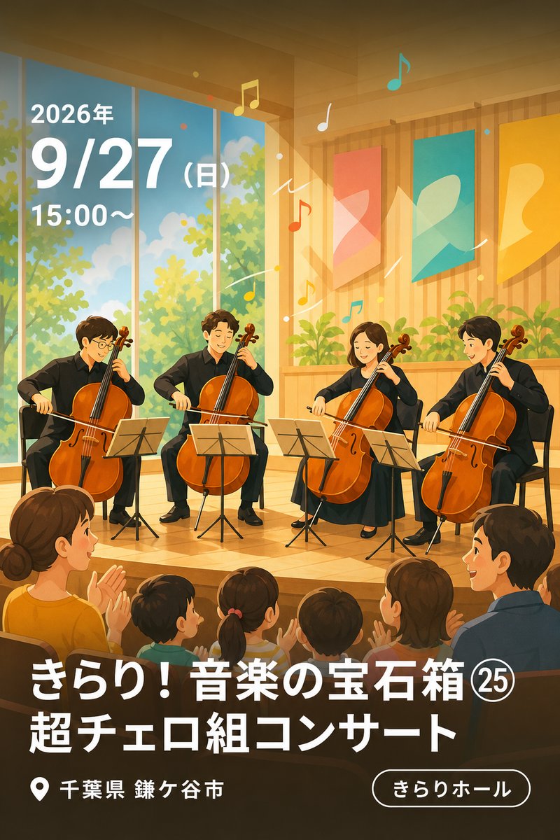 きらり！音楽の宝石箱㉕ 超チェロ組コンサート
