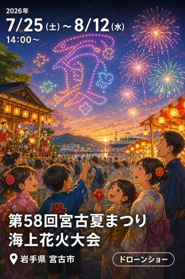 ＜宮古市＞「第58回宮古夏まつり」および「海上花火大会」を開催します！