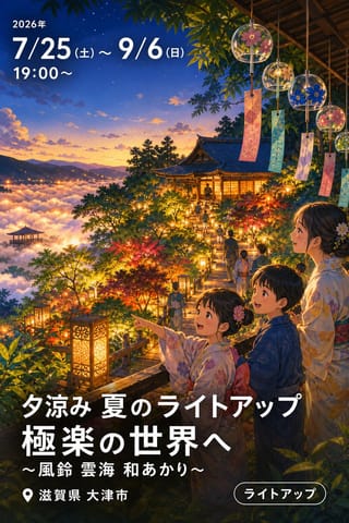 夕涼み 夏のライトアップ 極楽の世界へ 〜風鈴 雲海 和あかり〜