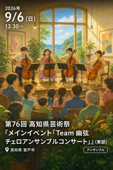 第76回 高知県芸術祭『メインイベント「Team 幽弦 チェロアンサンブルコンサート」』（東部）