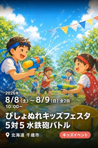 びしょぬれキッズフェスタ 5対5 水鉄砲バトル