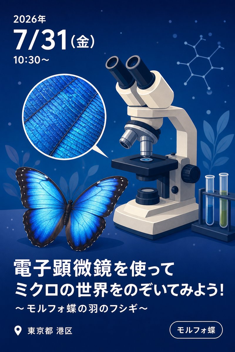 電子顕微鏡を使ってミクロの世界をのぞいてみよう！～モルフォ蝶の羽のフシギ～