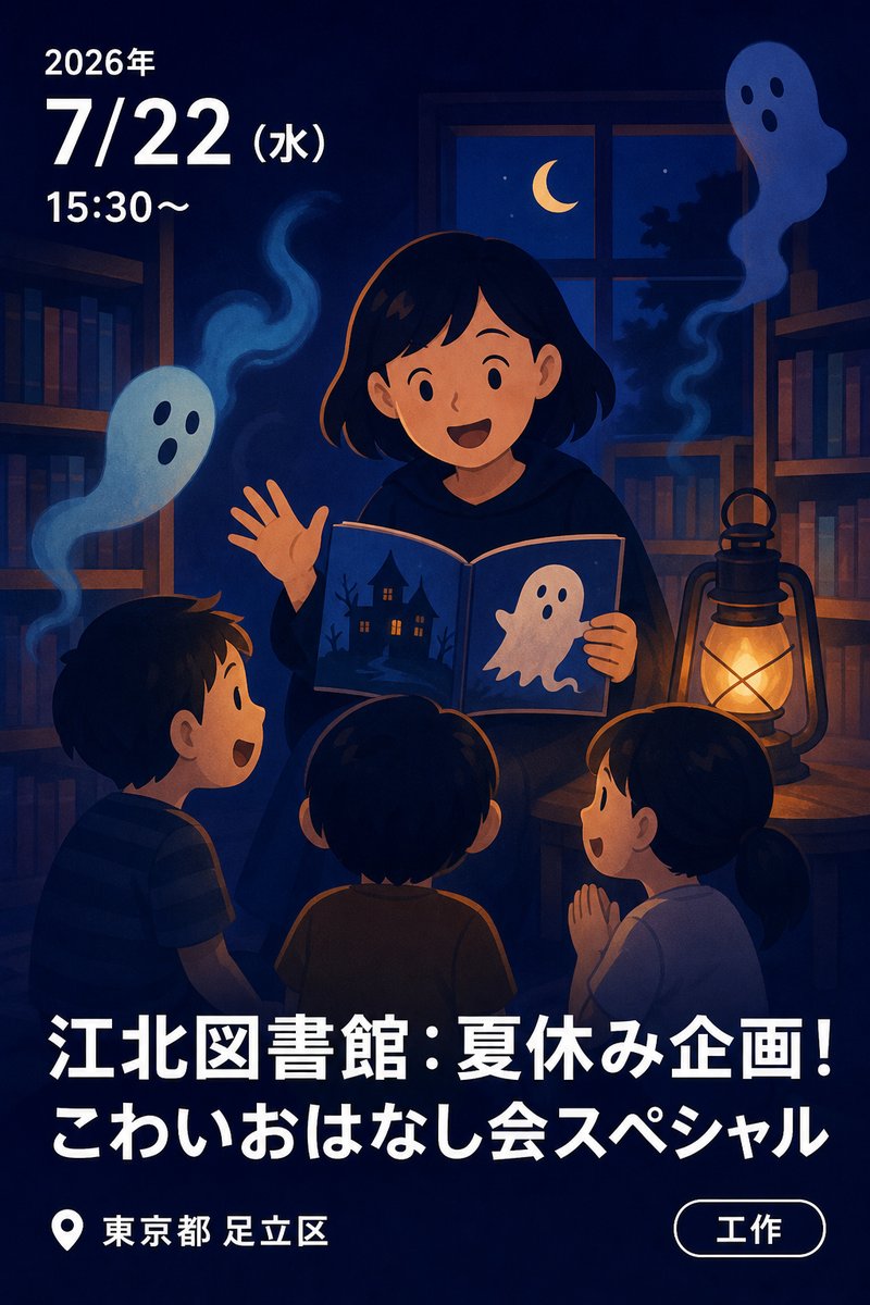 江北図書館：夏休み企画！こわいおはなし会スペシャル