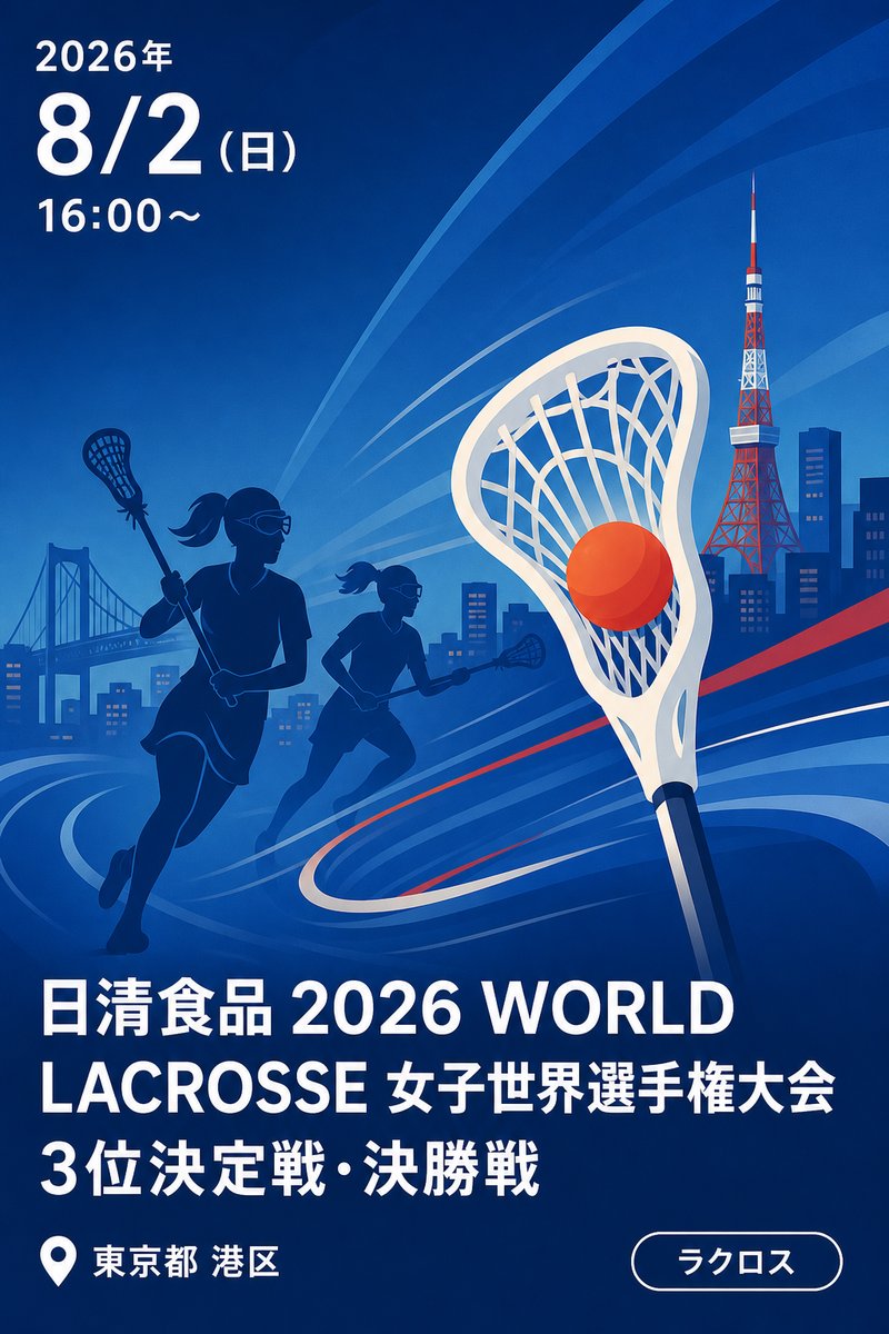 日清食品 2026 WORLD LACROSSE 女子世界選手権大会3位決定戦・決勝戦