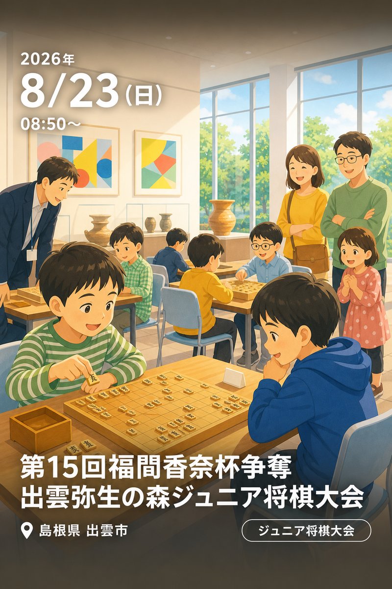 第15回福間香奈杯争奪 出雲弥生の森ジュニア将棋大会