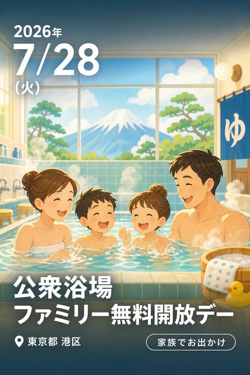 公衆浴場 ファミリー無料開放デー