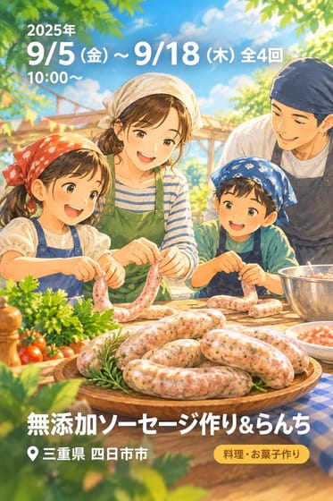 無添加ソーセージ作り＆らんち