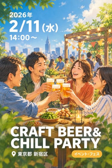 CRAFT BEER& CHILL PARTY～1970年代生まれさんのための、懐かしさで絆深まる大人の交流会～