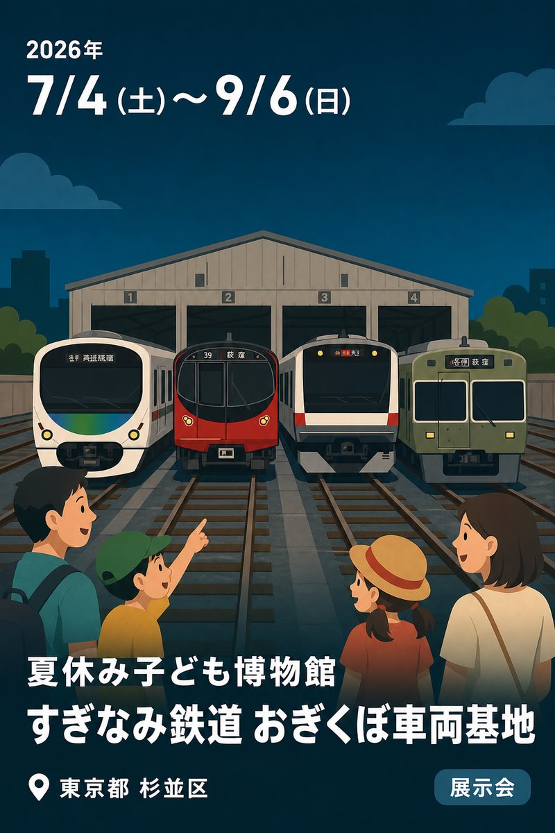 夏休み子ども博物館 すぎなみ鉄道 おぎくぼ車両基地