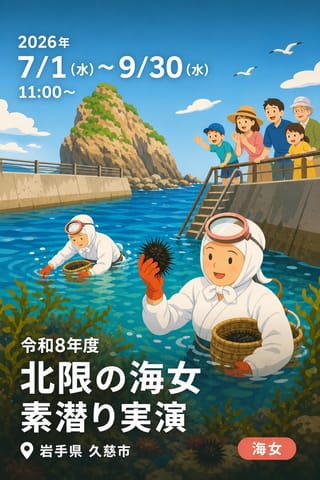 令和8年度北限の海女素潜り実演