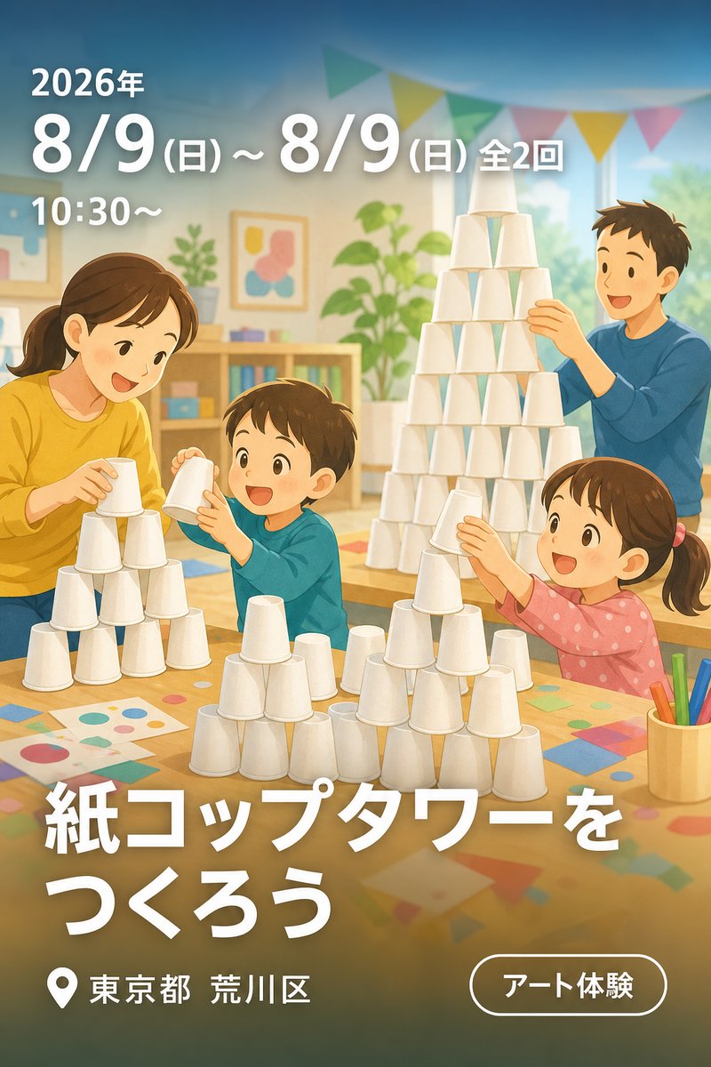 紙コップタワーをつくろう