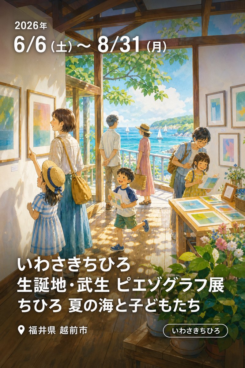 いわさきちひろ 生誕地・武生 ピエゾグラフ展 ちひろ 夏の海と子どもたち