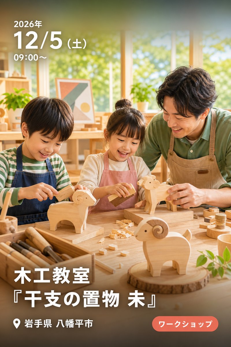 木工教室『干支の置物 未』