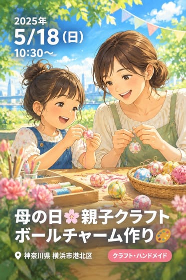 母の日🌸親子クラフトボールチャーム作り🎨