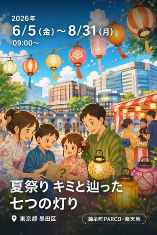 錦糸町PARCO・楽天地×リアル謎解きゲーム「夏祭り キミと辿った七つの灯り」