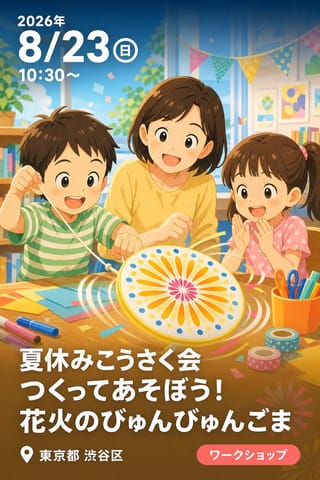 夏休みこうさく会 つくってあそぼう！花火のびゅんびゅんごま