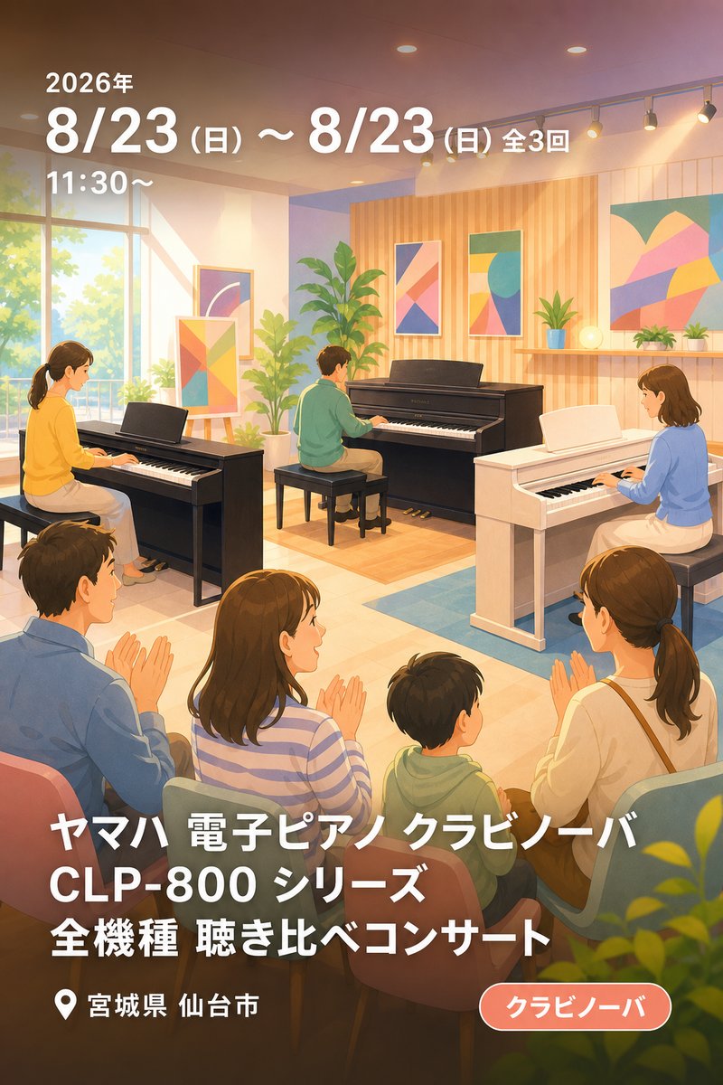 ヤマハ 電子ピアノ クラビノーバ CLP-800 シリーズ 全機種 聴き比べコンサート