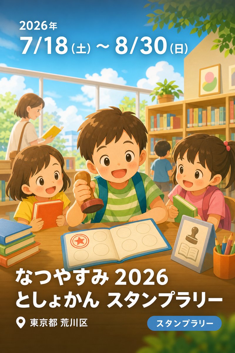 なつやすみ 2026 としょかん スタンプラリー
