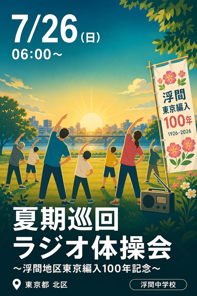 夏期巡回ラジオ体操会 〜浮間地区東京編入100年記念〜