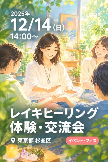 レイキヒーリング体験・交流会＠東京・阿佐ヶ谷