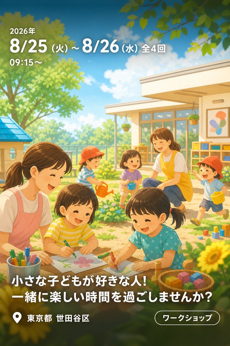 小さな子どもが好きな人！一緒に楽しい時間を過ごしませんか？