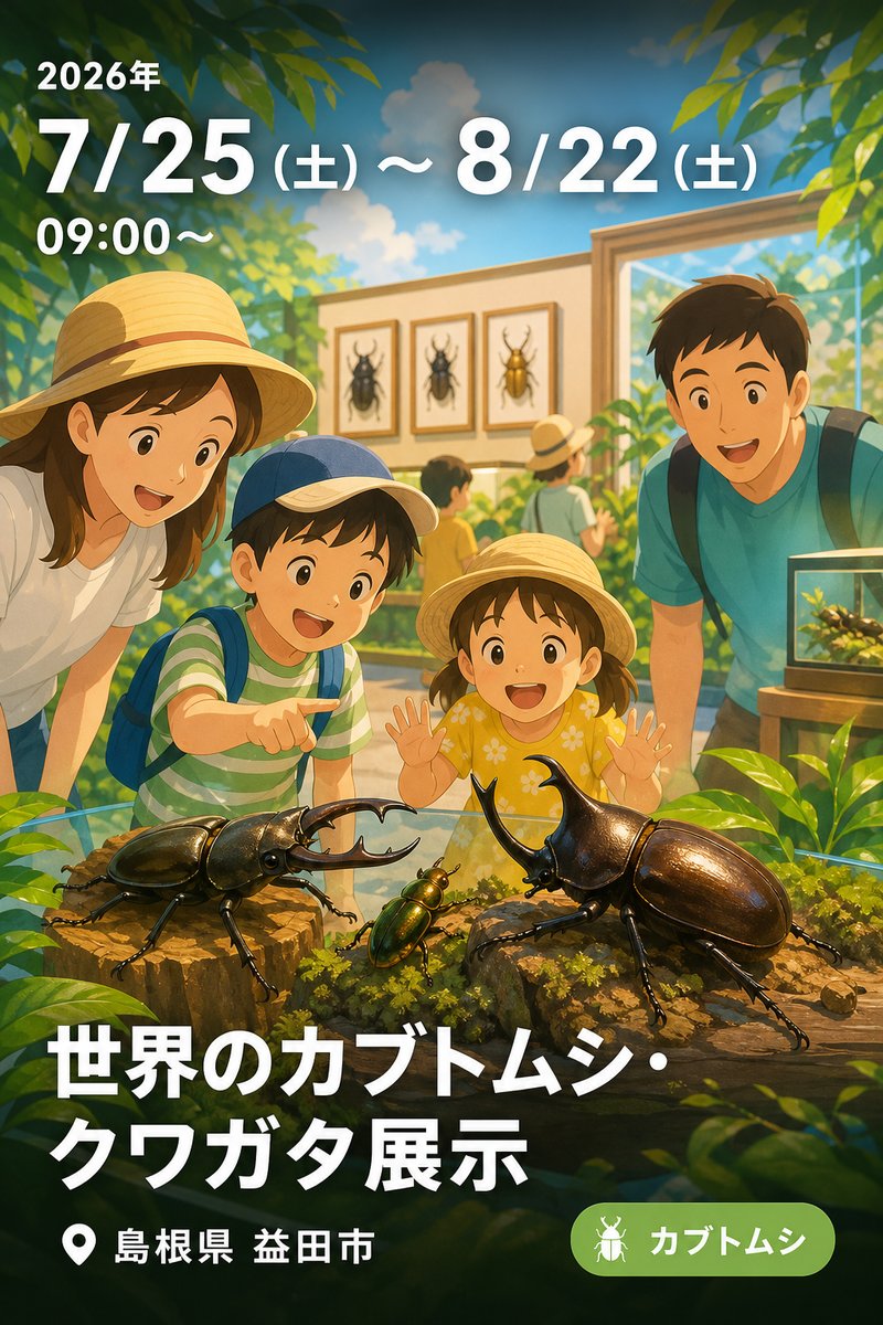 世界のカブトムシ・クワガタ展示
