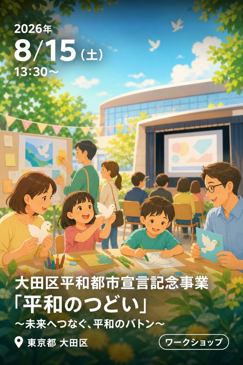 大田区平和都市宣言記念事業「平和のつどい」〜未来へつなぐ、平和のバトン〜