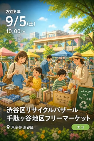令和8年度渋谷区リサイクルバザール 千駄ヶ谷地区フリーマーケット