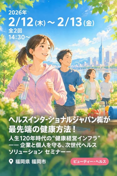 ﾍﾙｽｲﾝﾀｰﾅｼｮﾅﾙｼﾞｬﾊﾟﾝ㈱が最先端の健康方法！人生120年時代の“健康経営インフラ” ― 企業と個人を守る、次世代ヘルスソリューション セミナー―