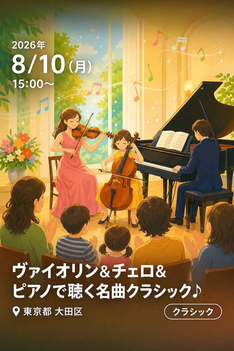 ヴァイオリン＆チェロ＆ピアノで聴く名曲クラシック♪