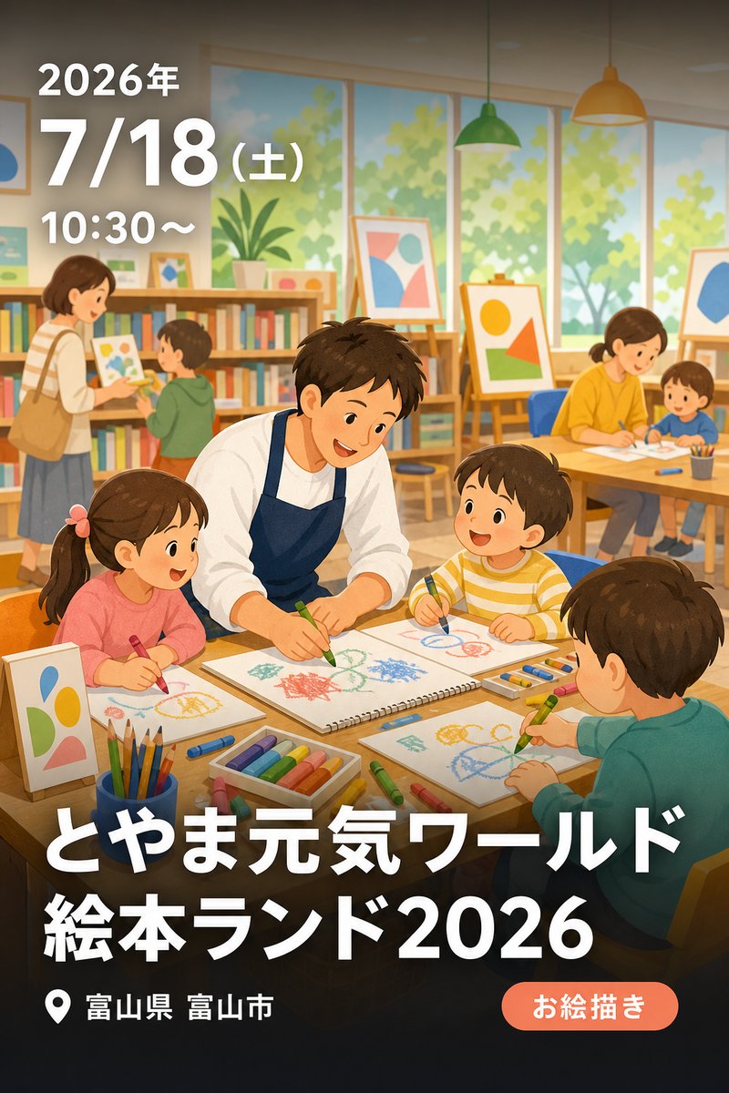 とやま元気ワールド 絵本ランド2026 中垣ゆたかとおえかきであそぼ!!（富山会場）
