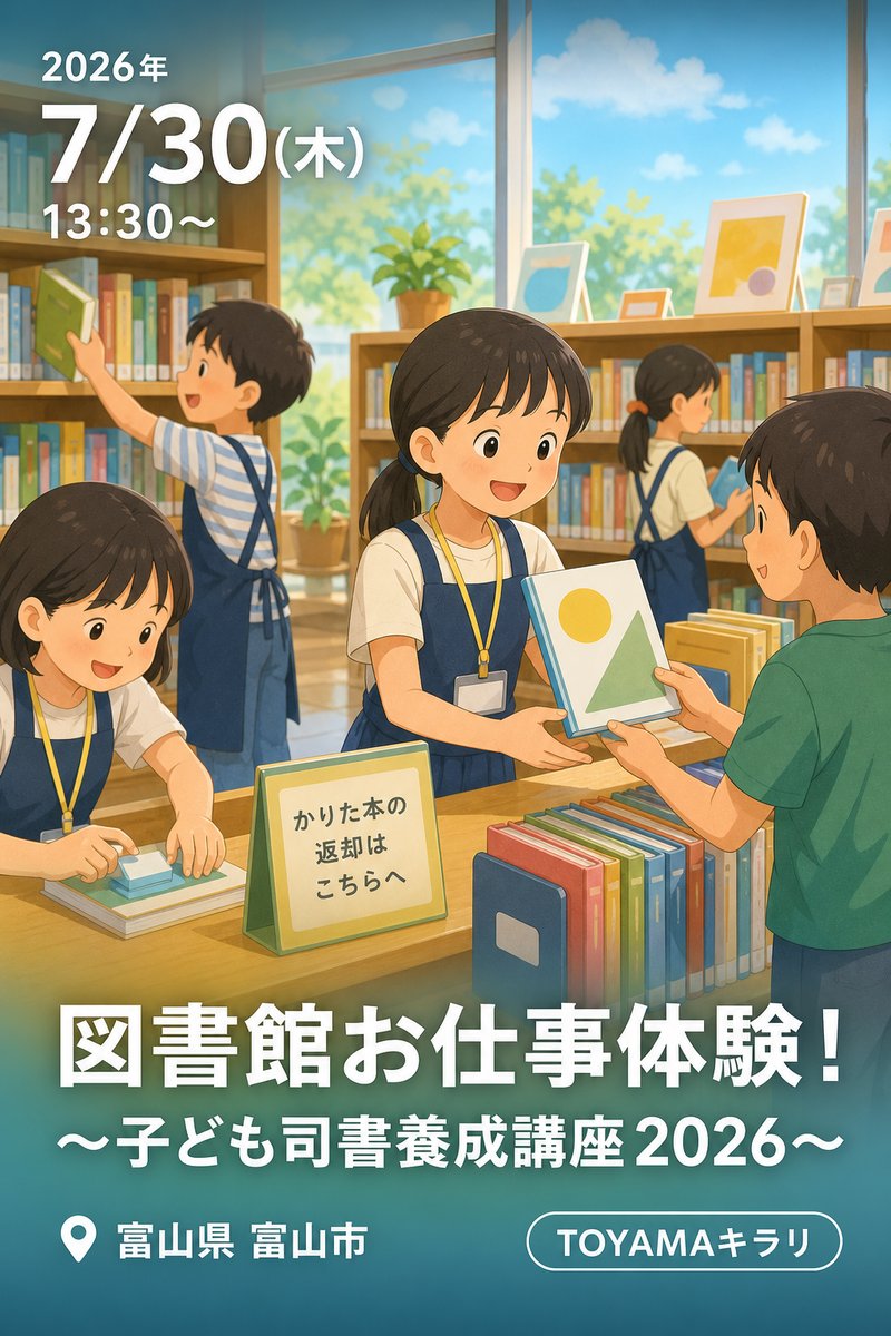 「図書館お仕事体験！～子ども司書養成講座2026～」