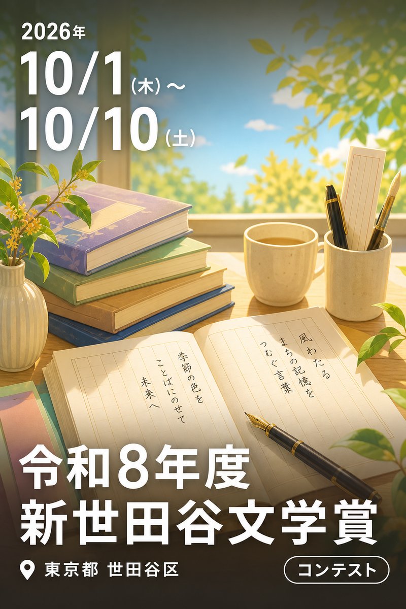 令和8年度 新世田谷文学賞