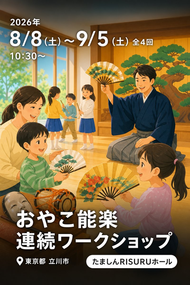 財団キッズ・ワークショップ Vol.80 おやこ能楽連続ワークショップ
