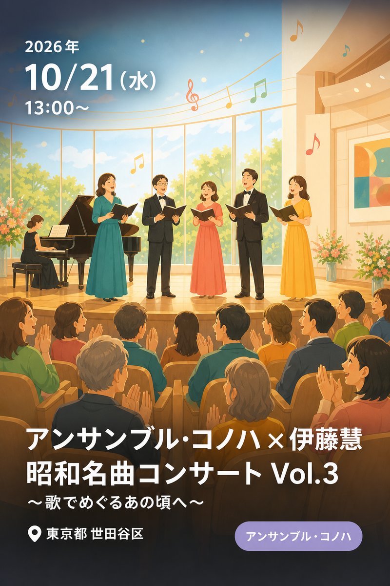 アンサンブル・コノハ×伊藤慧 昭和名曲コンサート Vol.3 〜歌でめぐるあの頃へ〜