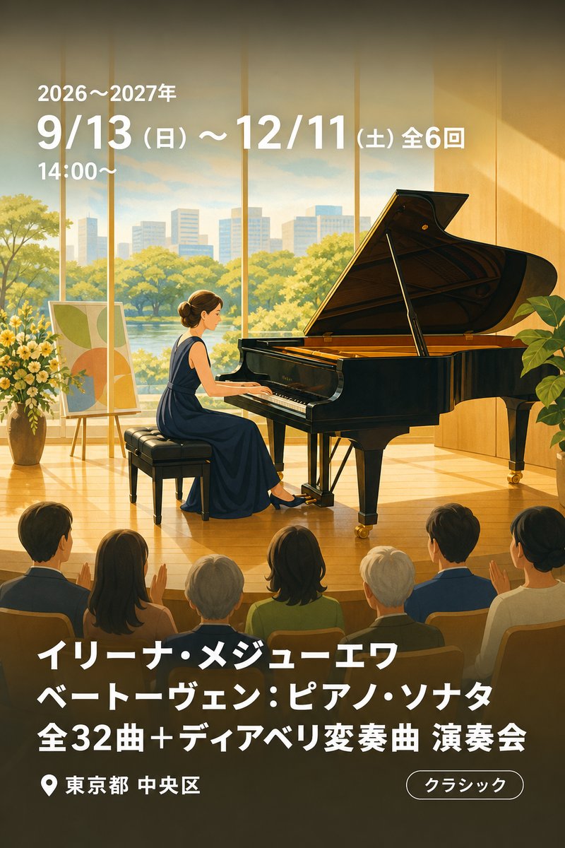 イリーナ・メジューエワ ベートーヴェン：ピアノ・ソナタ全32曲＋ディアベリ変奏曲 演奏会