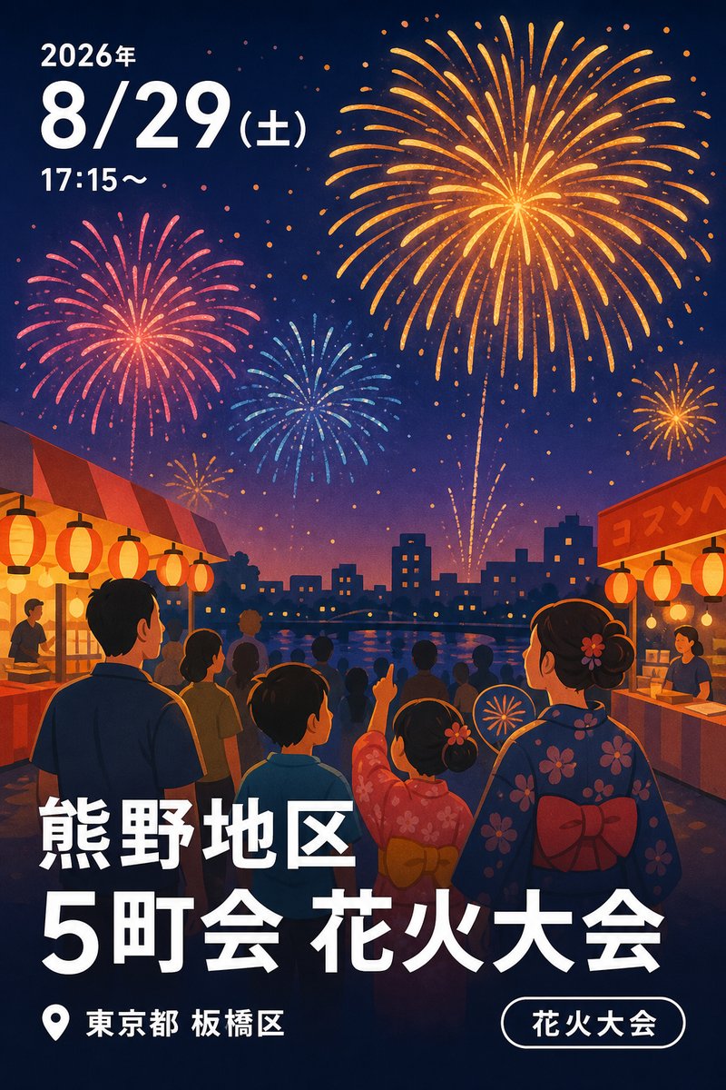 熊野地区 5町会 花火大会