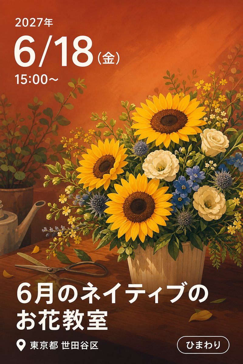 6月のネイティブのお花教室
