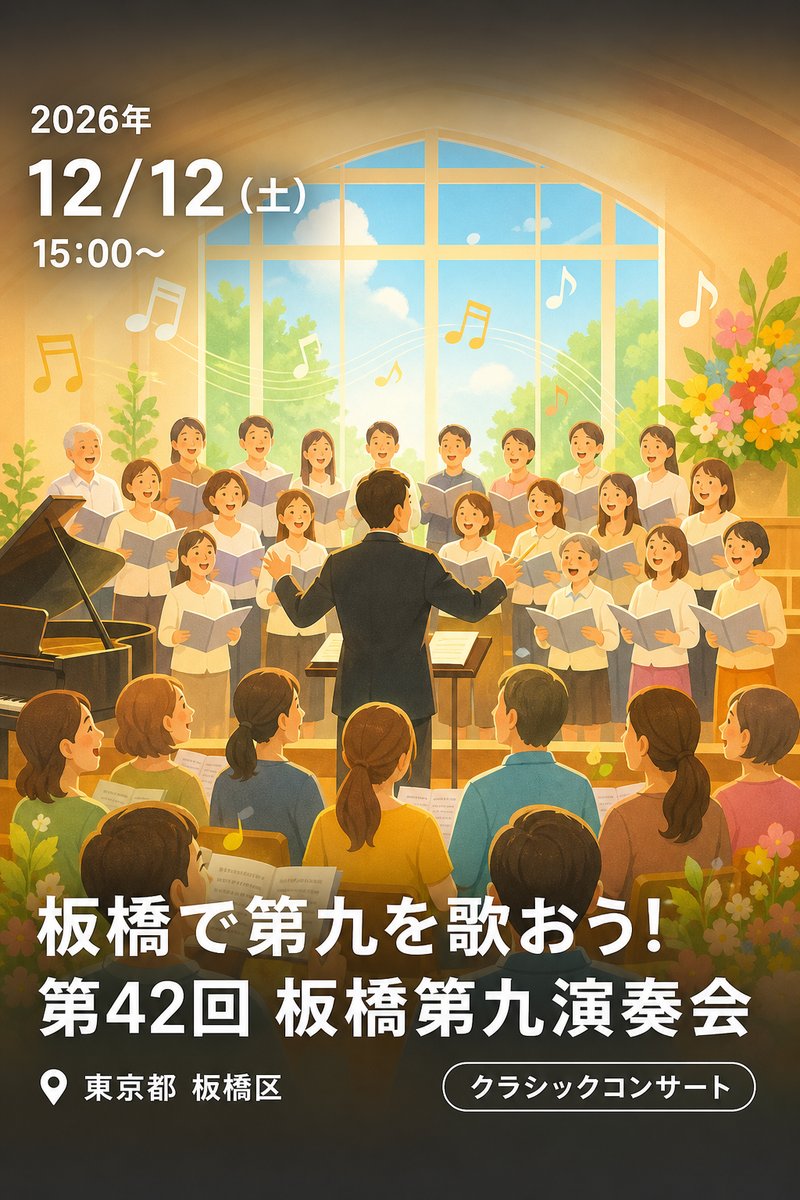 板橋で第九を歌おう！ 第42回 板橋第九演奏会 合唱団員募集