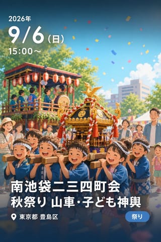 南池袋二三四町会 秋祭り 山車・子ども神輿