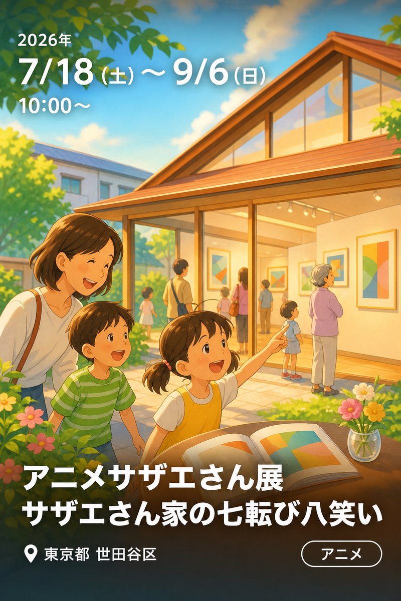 アニメサザエさん展 サザエさん家の七転び八笑い