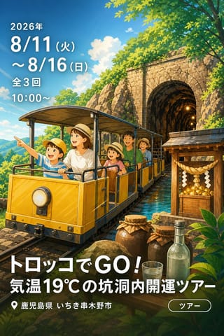 「トロッコでGO！気温19℃の坑洞内開運ツアー」