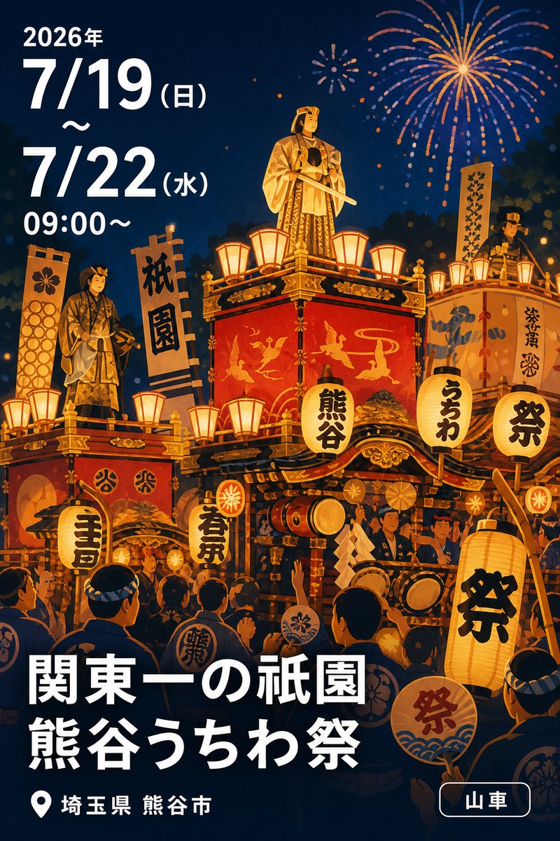 関東一の祇園 熊谷うちわ祭