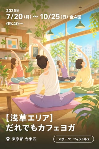 【浅草エリア】だれでもカフェヨガ
