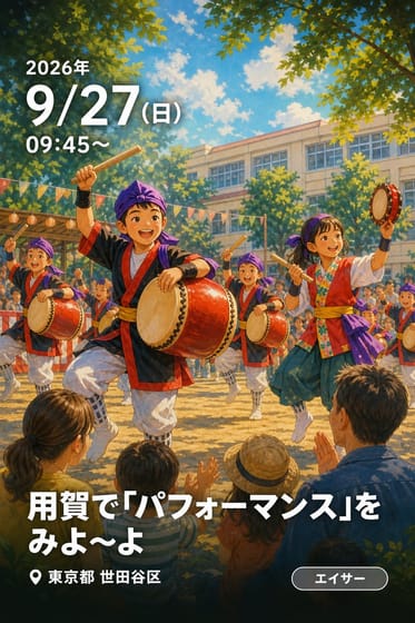用賀で「パフォーマンス」をみよ〜よ