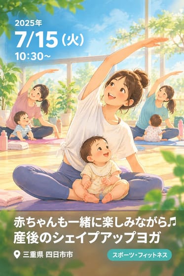 赤ちゃんも一緒に楽しみながら♫ 産後のシェイプアップヨガ