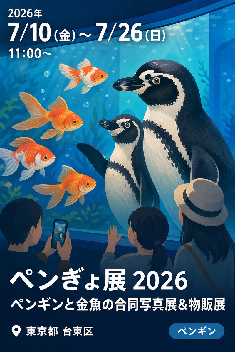 ペンギンと金魚の合同写真展＆物販展「ペンぎょ展 2026」