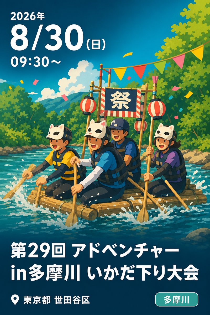 第29回 アドベンチャーin多摩川 いかだ下り大会