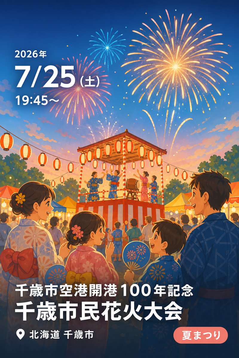 千歳市空港開港100年記念 千歳市民花火大会